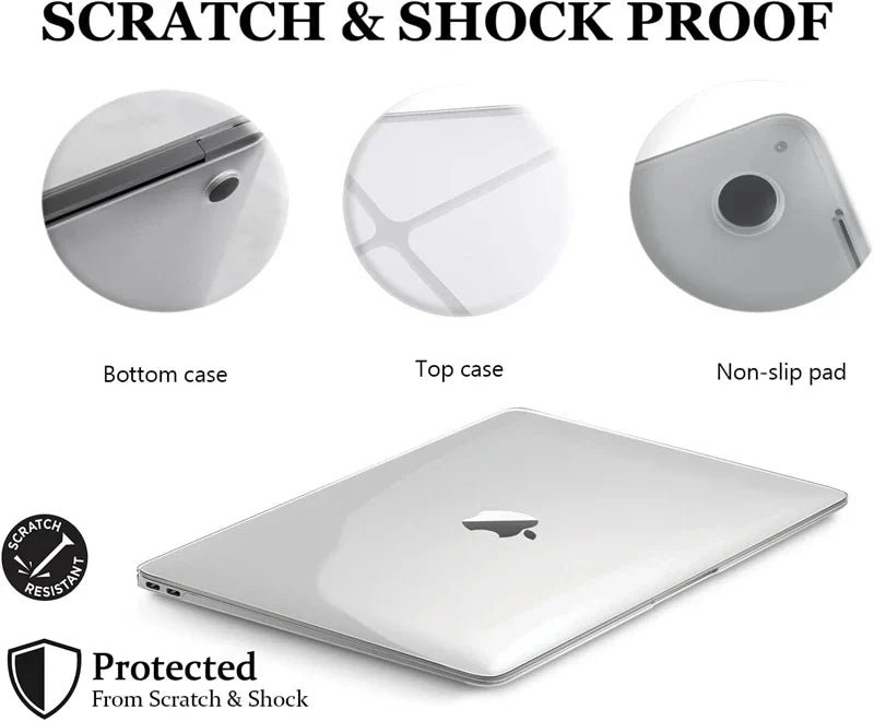 Crystal Clear Hard Laptop Case – Fits MacBook Air 13.6 in (34.5 cm), Air 15 in (38.1 cm), MacBook Pro 13.3/14/16 in (33.8/35.6/40.6 cm)