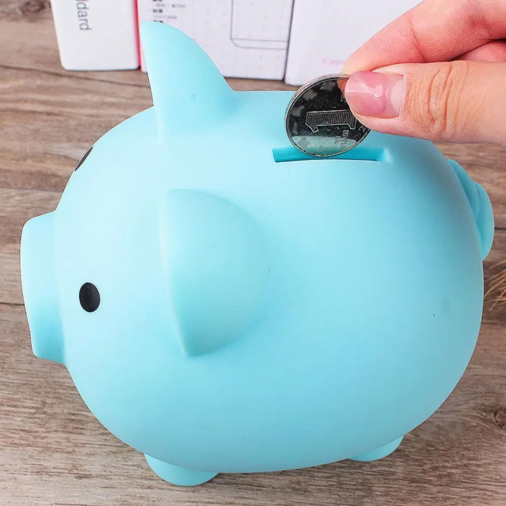 Cute Cartoon Pig Piggy Bank - Kids Coin Bank Money Saving Box (3.5 in / 9 cm)