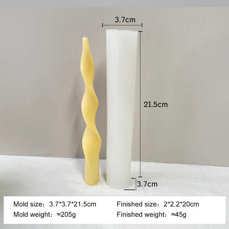 Geometric Spiral Long Rod Silicone Candle Mold for Handmade Aroma Candles & DIY Candle Making Supplies