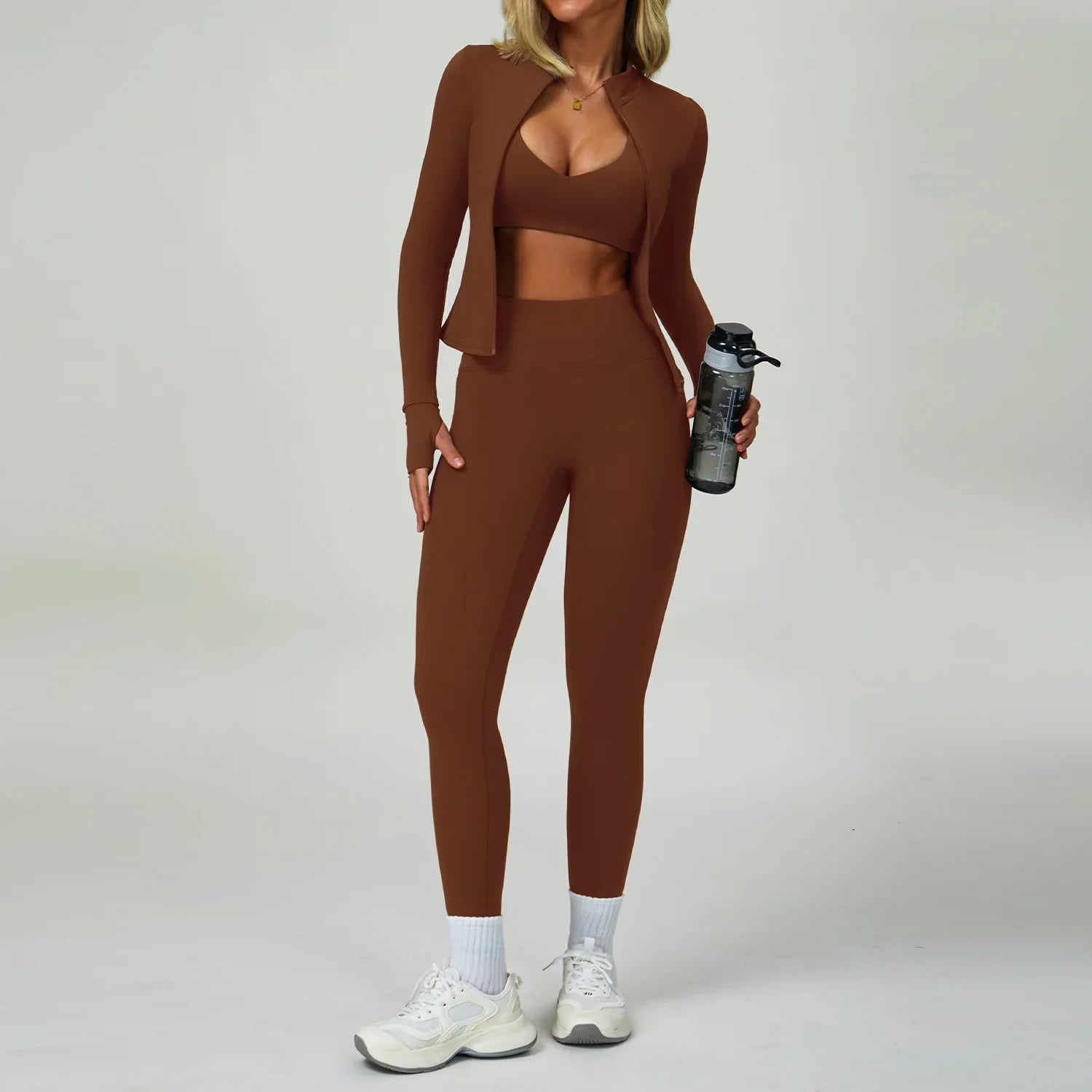 2/3-Piece Activewear Set – Sports Bra & High Waist Leggings