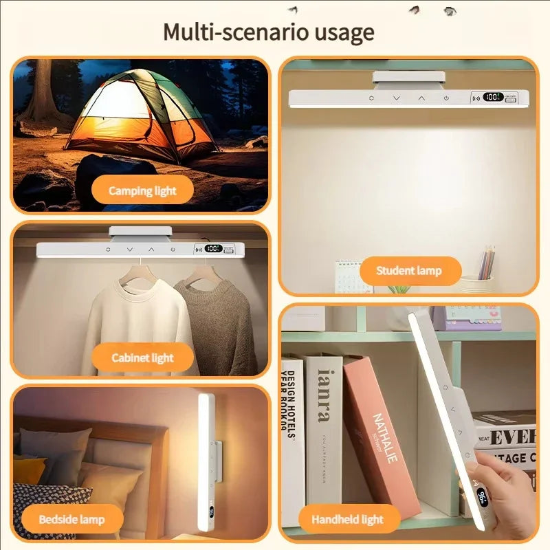 Magnetic Touch LED Desk Lamp Rechargeable USB-C Night Light 5 Color Temps 360° Rotating Bedside & Cabinet Light