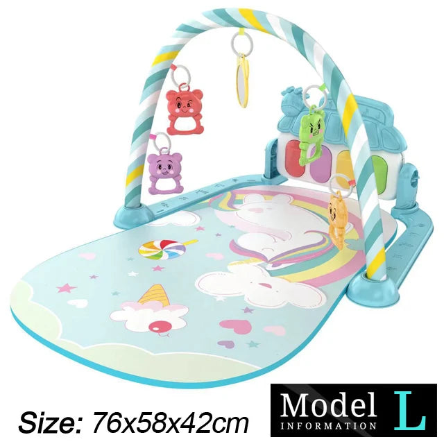 Baby Kick & Play Piano Gym Mat - Musical Tummy Time Activity Playmat for 0-36 Months (30 x 23 x 16.5 in / 76 x 58 x 42 cm)