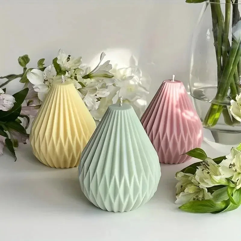 3D Spiral Striped Silicone Candle Mold for DIY Scented Candles, Wax, Soap & Resin (8 x 8 x 15 cm / 3.1 x 3.1 x 5.9 in)