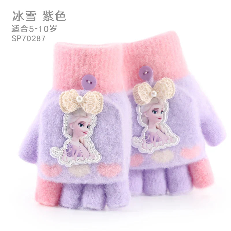 Kids Winter Plush Cartoon Mittens - Warm Gloves for Children Ages 2–6
