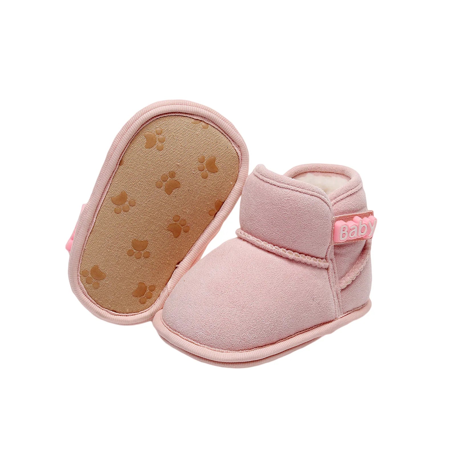 Baby Winter Ankle Boots Non-Slip Fleece Lined Soft Sole Toddler Infant Shoes 0-18 Months