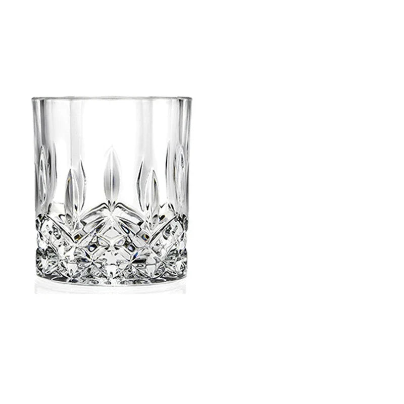 Embossed Crystal Whiskey Tumbler 230ml (7.8 fl oz) - Available in 1/2/4/6-Pack for Bar & Home