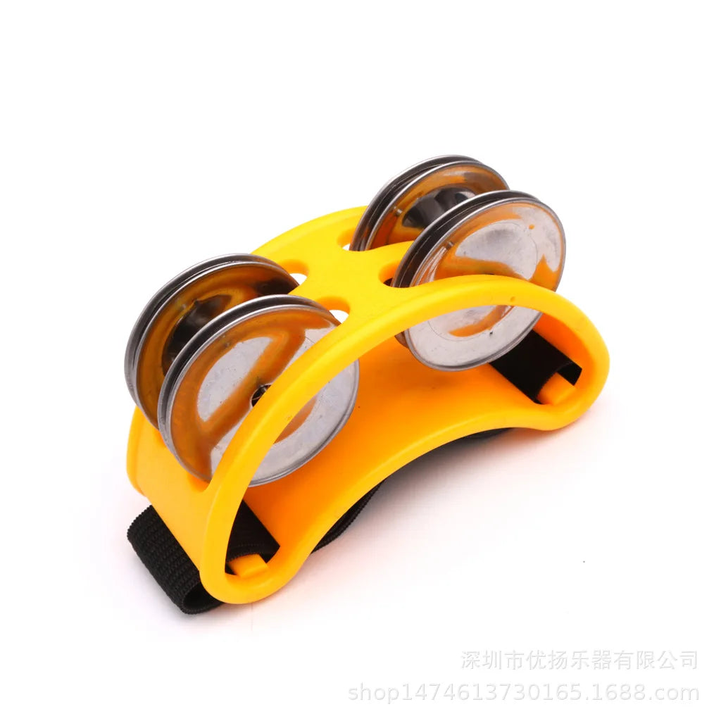 Mini Elliptical Tambourine Jingle Drum — Hand & Foot Percussion Instrument for Kids, Party & Karaoke