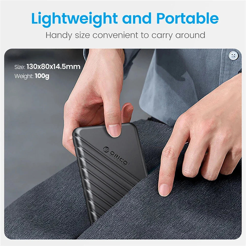 2.5-Inch SATA to USB 3.0 and Type-C External HDD Enclosure — Fits 7-9.5mm SSD/HDD, Up to 6TB, 5Gbps/6Gbps