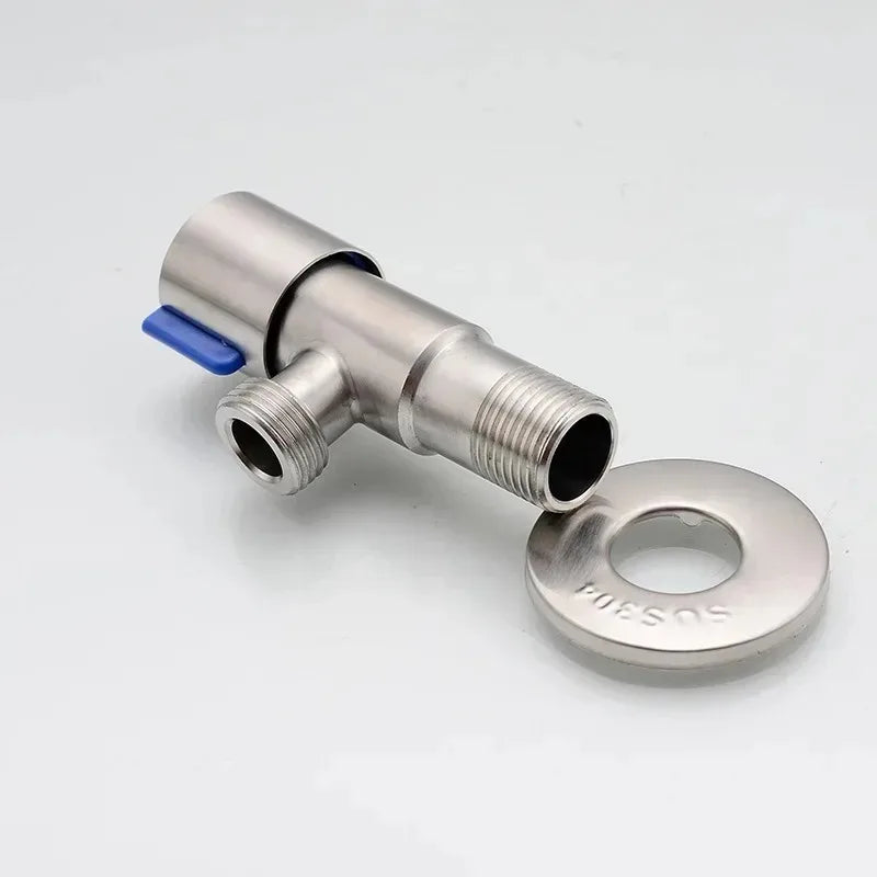 Brushed Black Angle Stop Valve 1/2" (G1/2, 21 mm) – Bathroom Bidet Toilet Sink Shut-Off Faucet