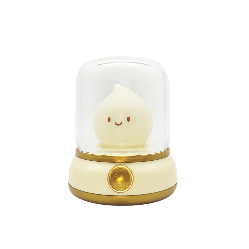 Kerosene-Style LED Night Light Flameless Candle — USB Rechargeable Dimmable 2-Mode Lamp for Bedroom & Camping