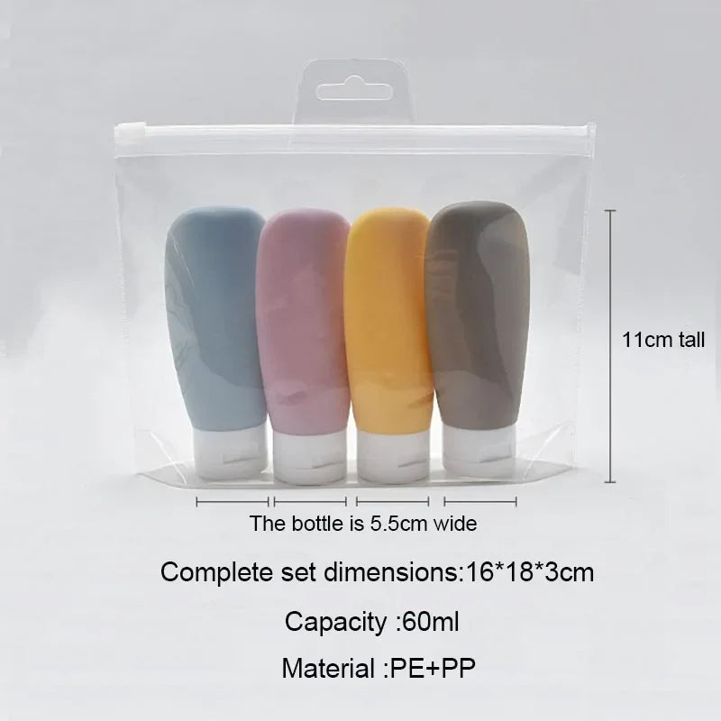Refillable Travel Bottles Set 60ml (2 fl oz) – Leakproof Travel Toiletry Containers for Shampoo, Lotion & Cosmetics