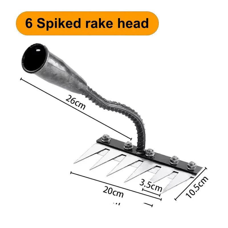 5/6/7/8-Teeth Manganese Steel Garden Hoe Rake for Weeding & Soil Loosening