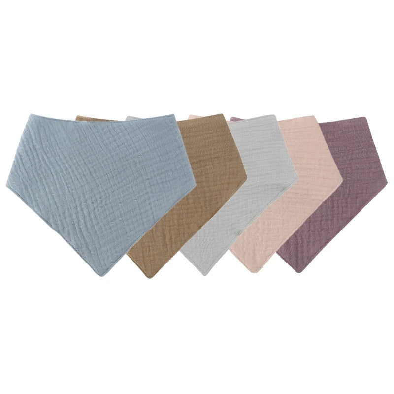 Baby Cotton Bandana Bibs - Triangle Burp Cloths for Feeding & Drool, 16.5 x 7.5 in (42 x 29 cm) - 3/4/5-Pack Unisex