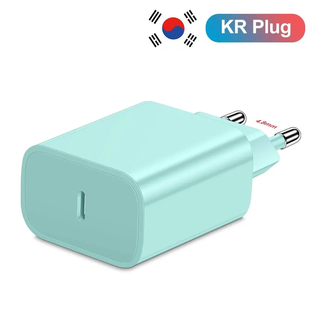 20W USB-C PD Fast Charger with USB-C Cable – Compact Travel Wall Adapter for Smartphones & Tablets