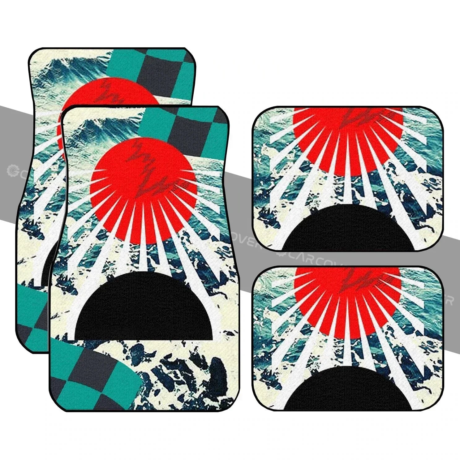 Great Wave Off Kanagawa 4-Piece All-Weather Car Floor Mats - Universal Fit for SUVs, Sedans, Trucks