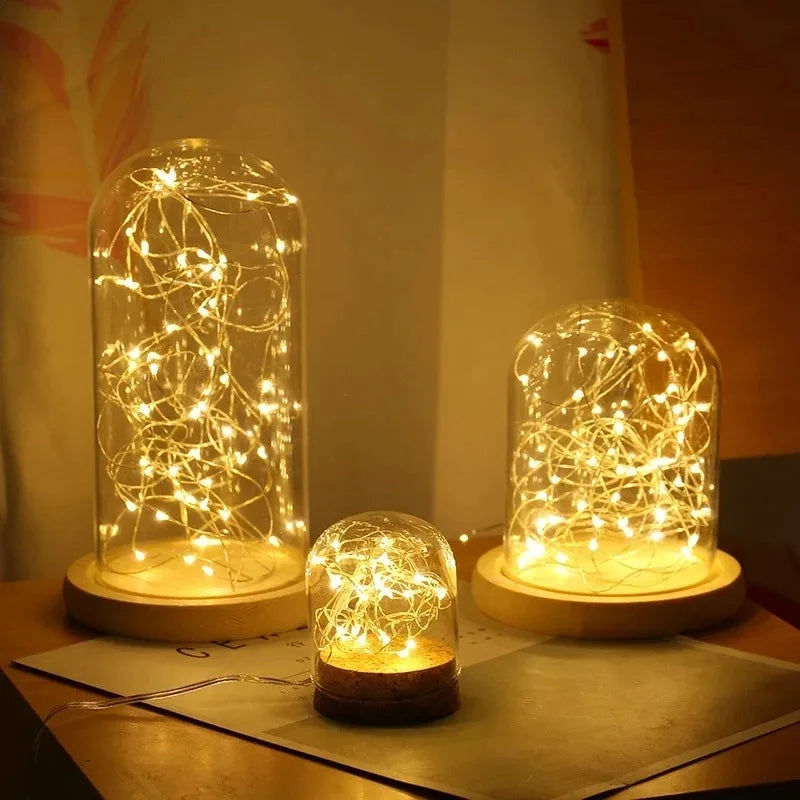 Button Battery Fairy String Lights - Warm White LED (1m/3.3ft, 2m/6.6ft, 3m/9.8ft; 10/20/30 LEDs) - 1/5/10 Pack - Indoor/Outdoor Decor for Bedroom, Garden, Christmas, Wedding
