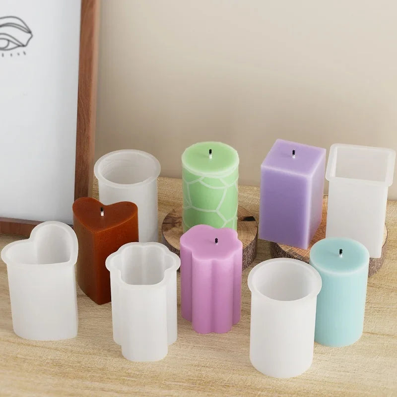 3D Geometric Silicone Cylinder Candle & Soap Mold for DIY Aromatherapy Home Decor