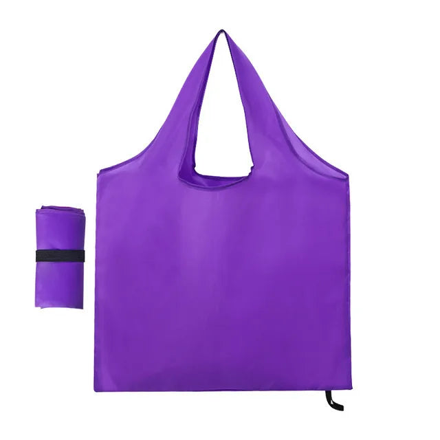 Foldable Reusable Grocery Tote Bag, Lemon Print Eco-Friendly Travel & Beach Pouch