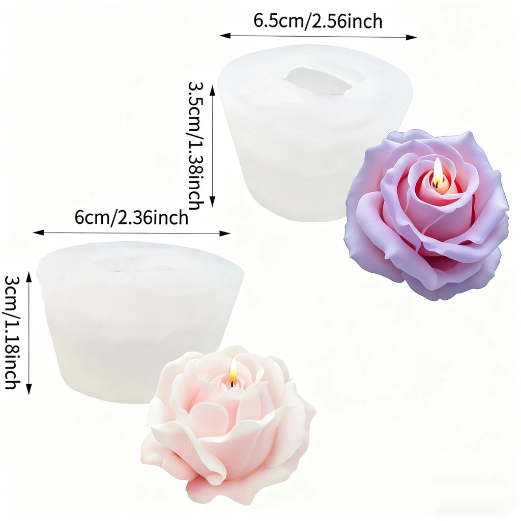 1 Reusable Rose S1-Pack Rose Silicone Mold for Soap, Candle, Clay & Plaster Crafts, Layered Petal Realistic Center, Flexible Reusable DIY Mold