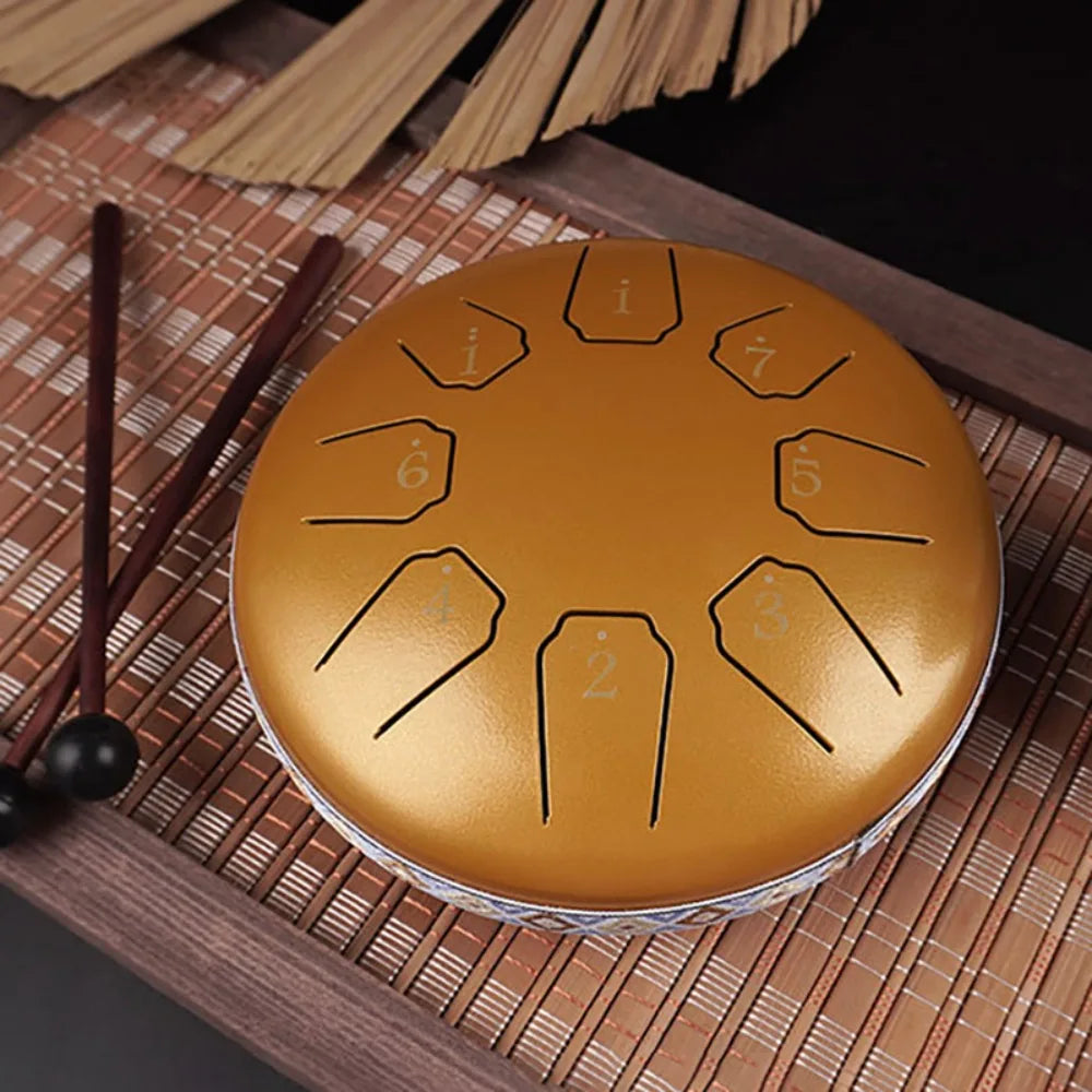 6-Inch (15 cm) 8-Tone Steel Tongue Drum – Mini Hand Pan for Meditation, Yoga & Kids, Portable Percussion Gift