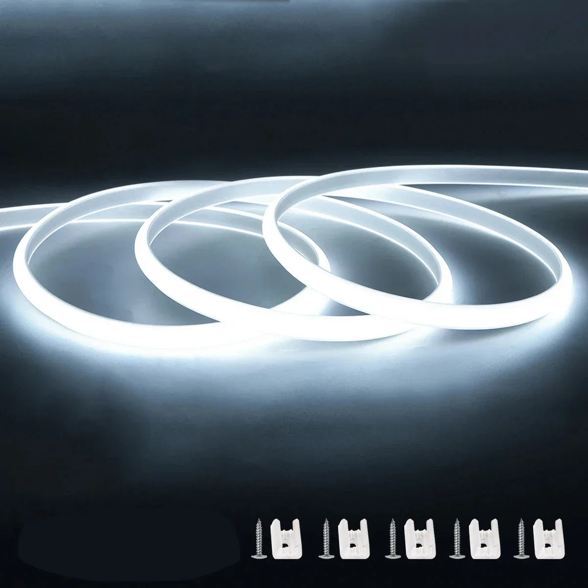 COB LED Strip Light 288 LEDs/m (≈88 LEDs/ft) IP67 Waterproof 110V/220V with EU & US Plug and Inline Switch - Warm/Neutral/Cool White