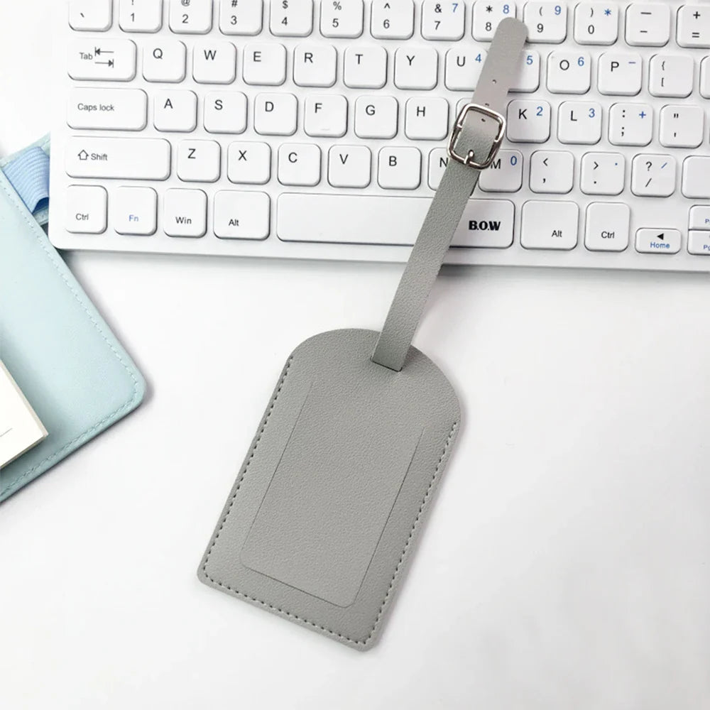 Personalized Initial Luggage Tag Custom PU Monogram Suitcase Name Tag