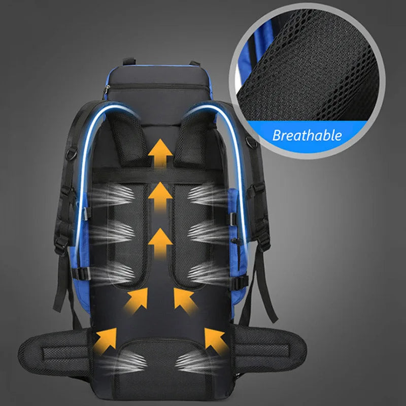 90L Waterproof Hiking & Camping Backpack — Large Capacity Trekking Rucksack for Travel (Unisex)