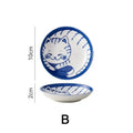Japanese-Style Ceramic Lucky Cat Sauce Dish - Cute Dessert & Sushi Plate (1 or 4-Pack)