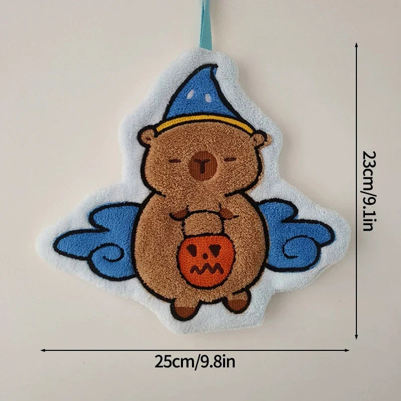 Pumpkin Halloween Hand Towel Super Absorbent Coral Velvet Handkerchief with Hanging Loop