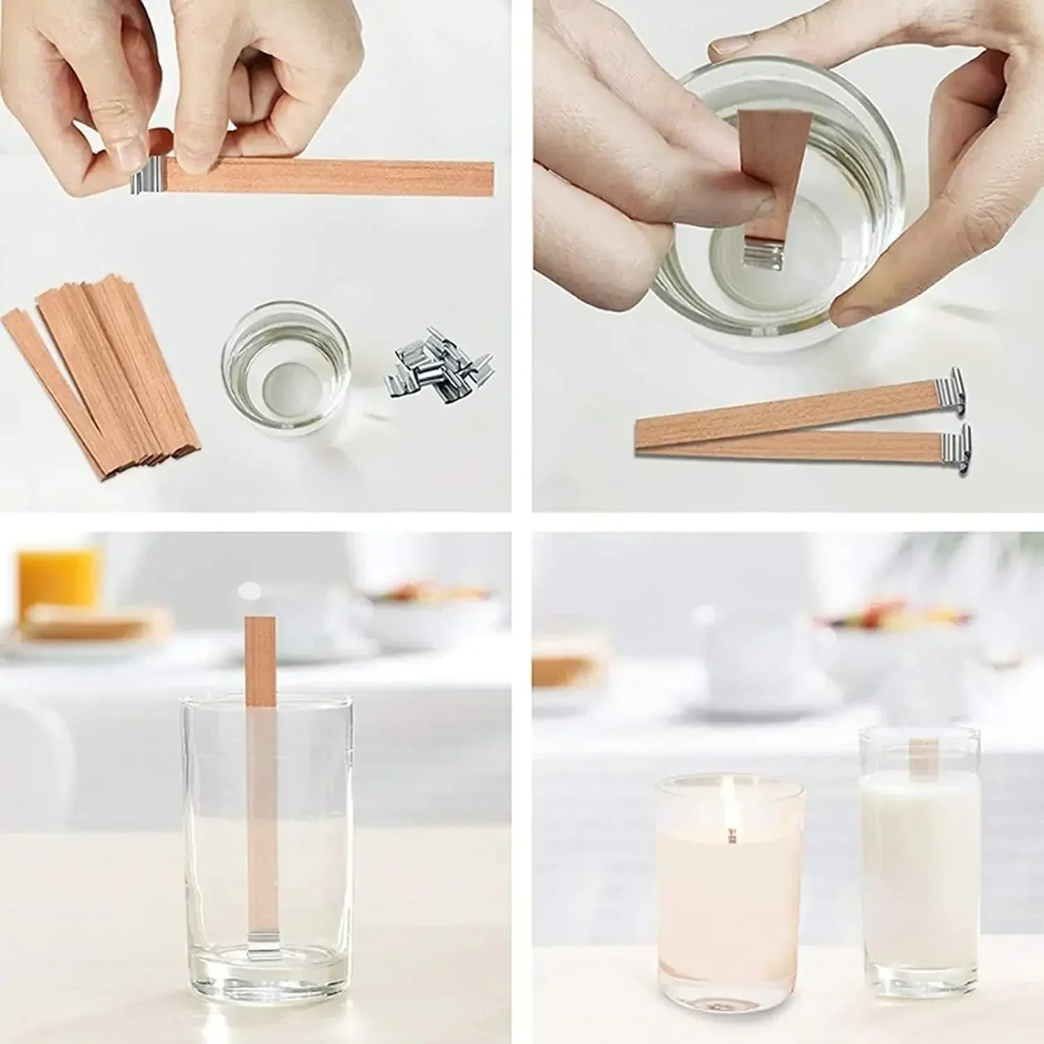 DIY Soy Wax Candle Kit with Wooden Wick – Aromatherapy Candle Making Supplies & Crafting Guide
