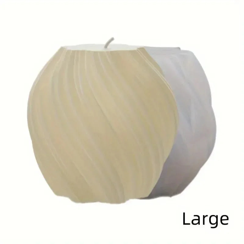 3D Spiral Striped Silicone Candle Mold - Irregular Shape for DIY Candles, Wax, Resin & Clay, 8 x 8 x 15 cm (3.15 x 3.15 x 5.91 in)