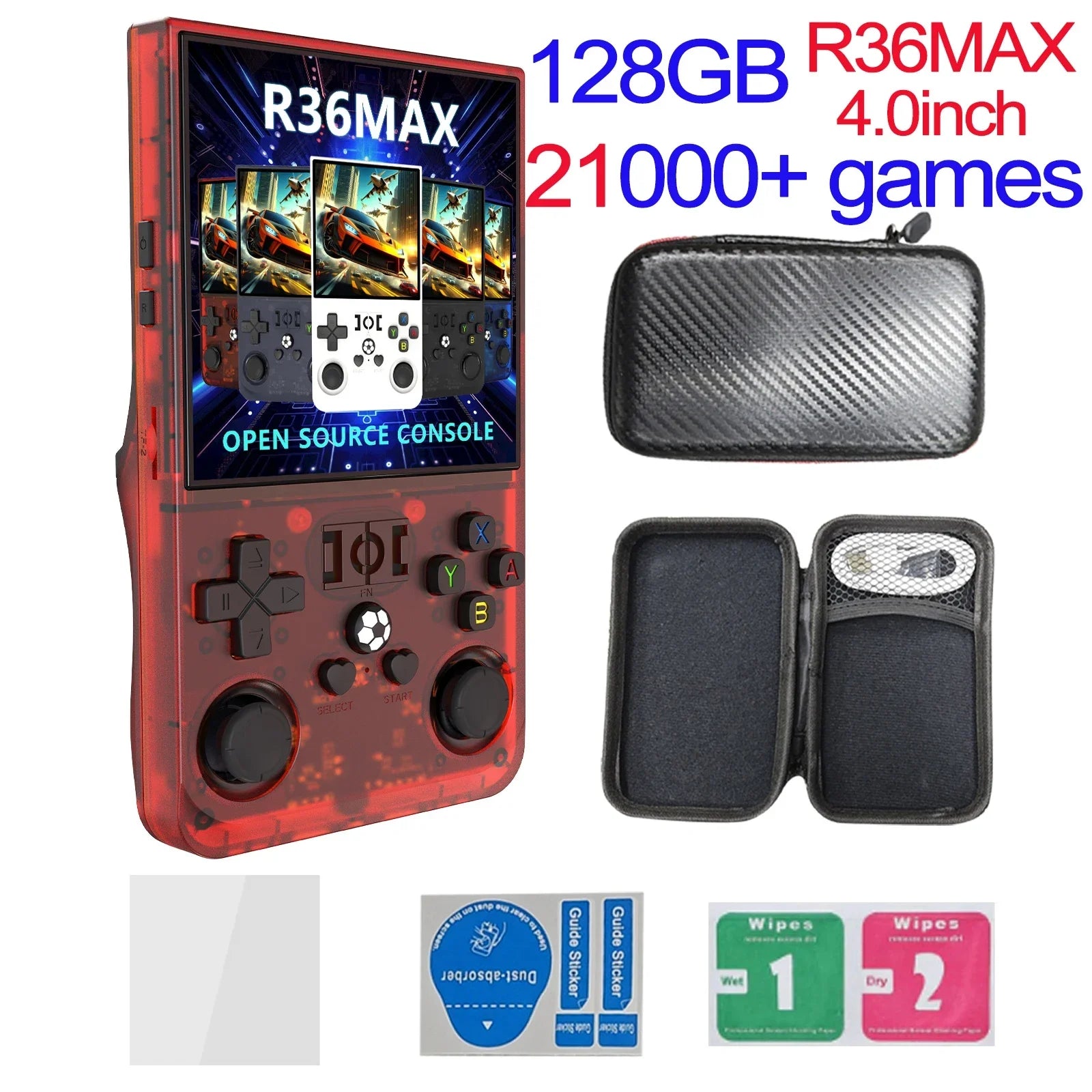 Handheld Retro Game Console 4.0-inch (10.2 cm) IPS 720x720, 64GB/128GB, 22,000 Preloaded Games, Linux, USB-C Charging