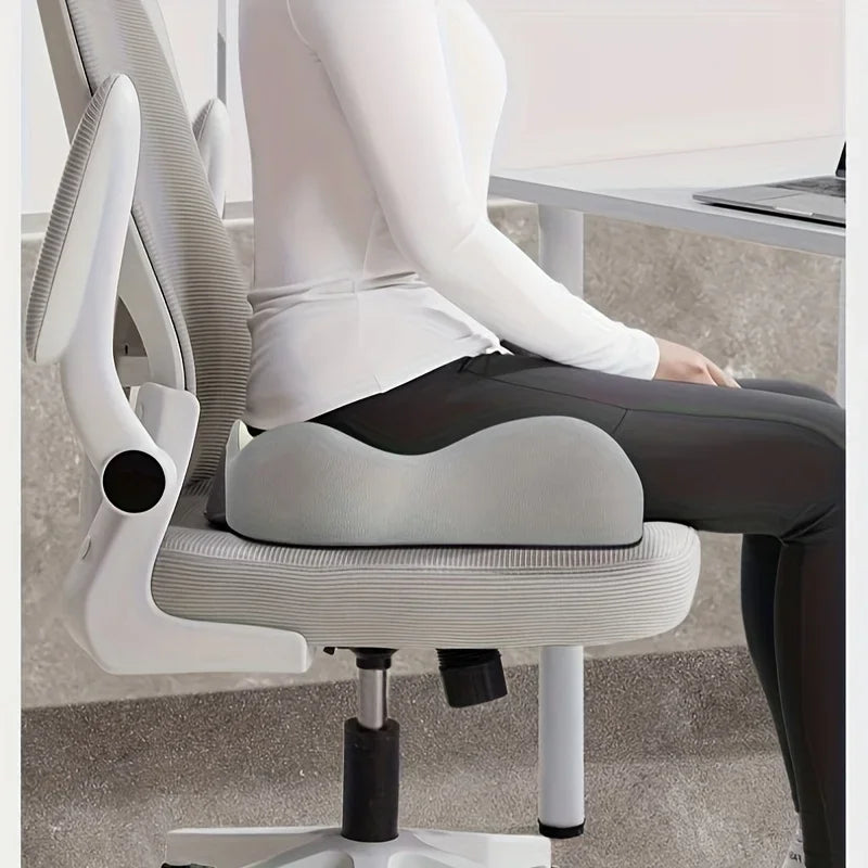 Memory Foam Seat Cushion with Removable Cover and Anti-Slip Base — Dining Chair Pad with Massage Support