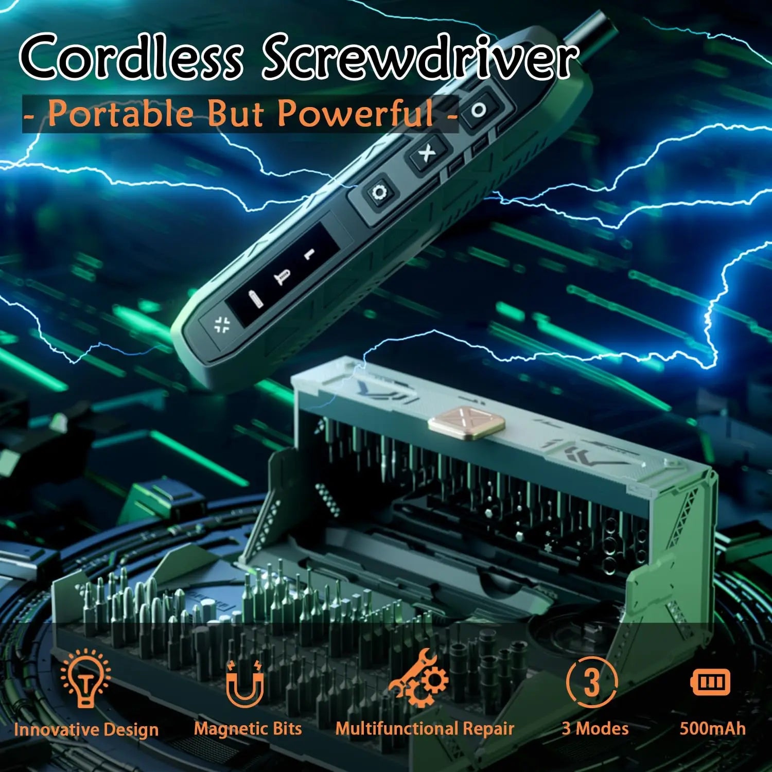 180-in-1 Precision Electric Screwdriver Kit — 3 Torque Modes, Magnetic Bits & 16 Repair Tools, USB-C Rechargeable for Phone PC Camera