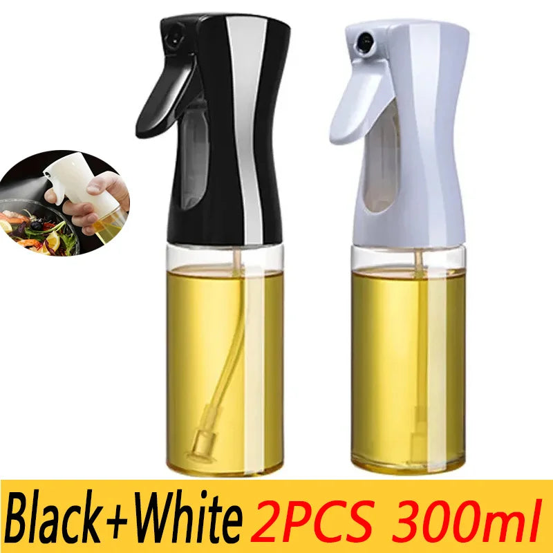 Oil Spray Bottle & Oil Brush — Nebulizing Kitchen Mister, 200/300/500 ml (6.8/10.1/16.9 fl oz) for Cooking, BBQ & Baking