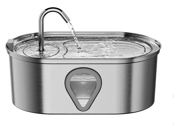 Automatic Stainless Steel Cat Water Dispenser - Rechargeable Pet Fountain, 1.5 L (50 fl oz)
