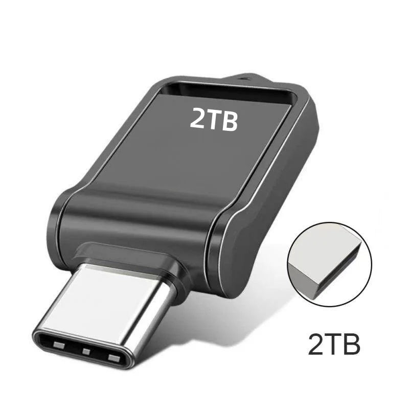 USB 3.2 Type-C Dual-Use Flash Drive Metal OTG USB-C/USB-A Thumb Drive 128GB–2TB High-Speed