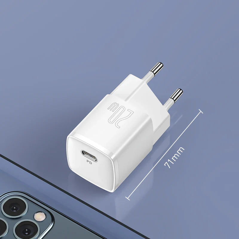 20W USB-C PD Fast Charger Portable Wall Adapter USB Type C Fast Charging for iPhone 15 14 13 12 Pro Max 11 X 8 Plus