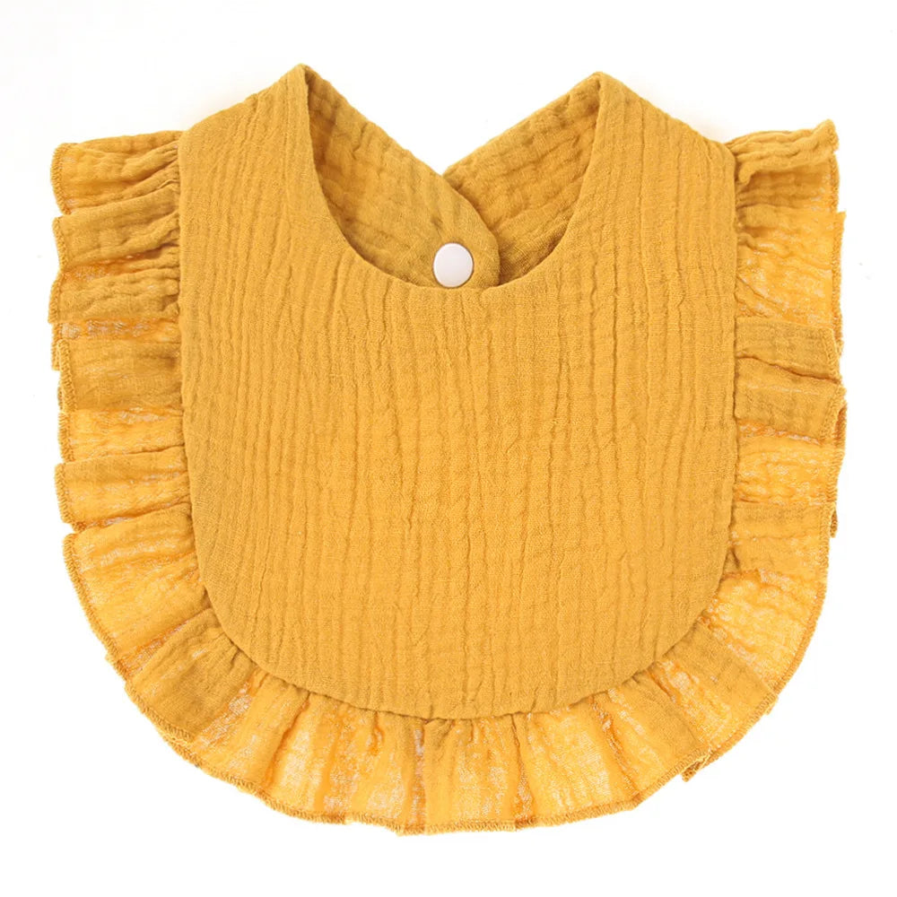 Muslin Cotton Baby Bibs & Burp Cloths - Ruffle Bandana Drool Bibs for Newborns