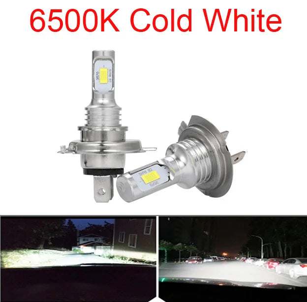 2-Pack CSP LED Headlight Bulbs H1 H4 H7 H8 H9 H11 9005 9006 (HB3/HB4) Super Bright DRL Fog Lamp - 6000K White / 3000K Yellow / 12000K Blue