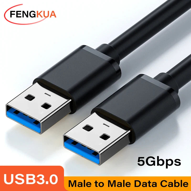 USB 3.0 Male-to-Male Cable 5Gbps High-Speed Data Cable for Computer, Laptop, External Hard Drive, TV