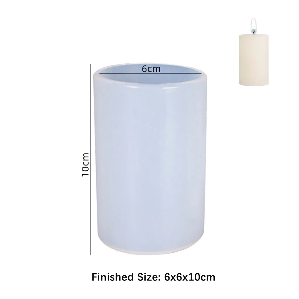 Cylinder Silicone Mold for 3D Scented Candle and Soap Making - DIY Resin, Wax & Plaster Crafts