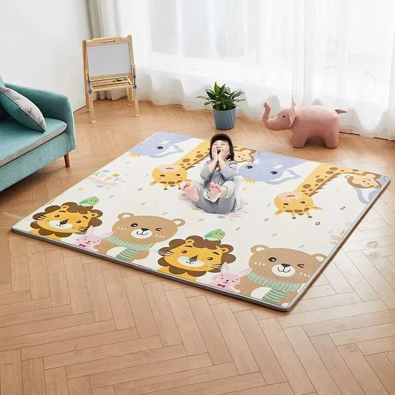 Baby Play Mat Foam Crawling Activity Gym Rug – Non-Toxic EPE, Double-Sided, Foldable (Available in 5 Sizes)