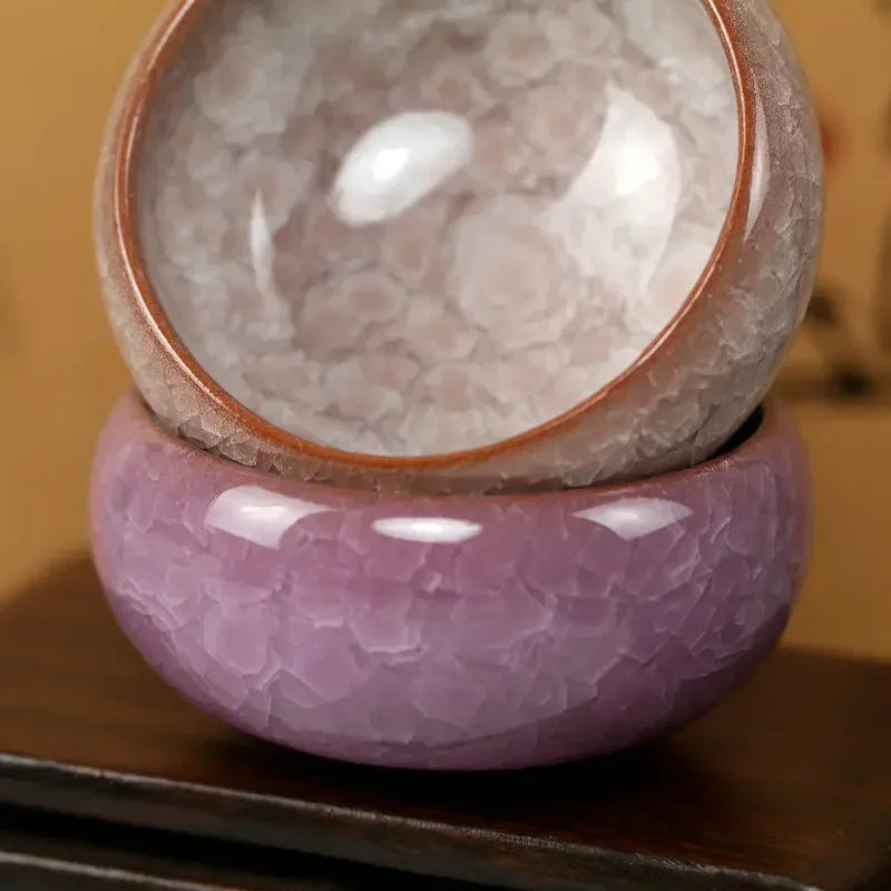 Handmade Ice Crack Ceramic Candlestick Decorative Candle Holder for Home, Party & Wedding