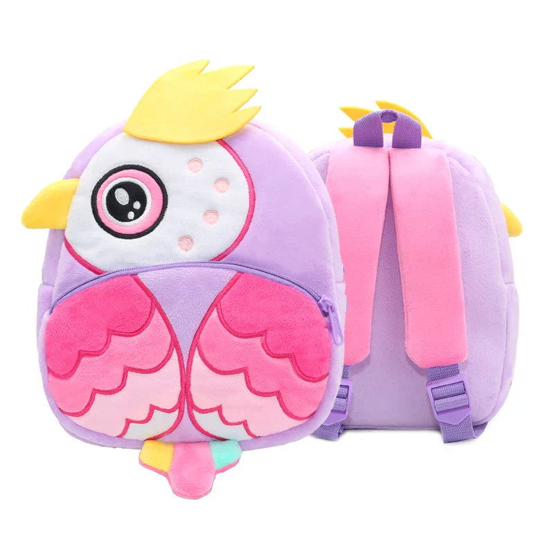 Cute Plush Animal Kids Backpack - Cartoon School Bag for Girls & Boys, Soft Preschool Backpack