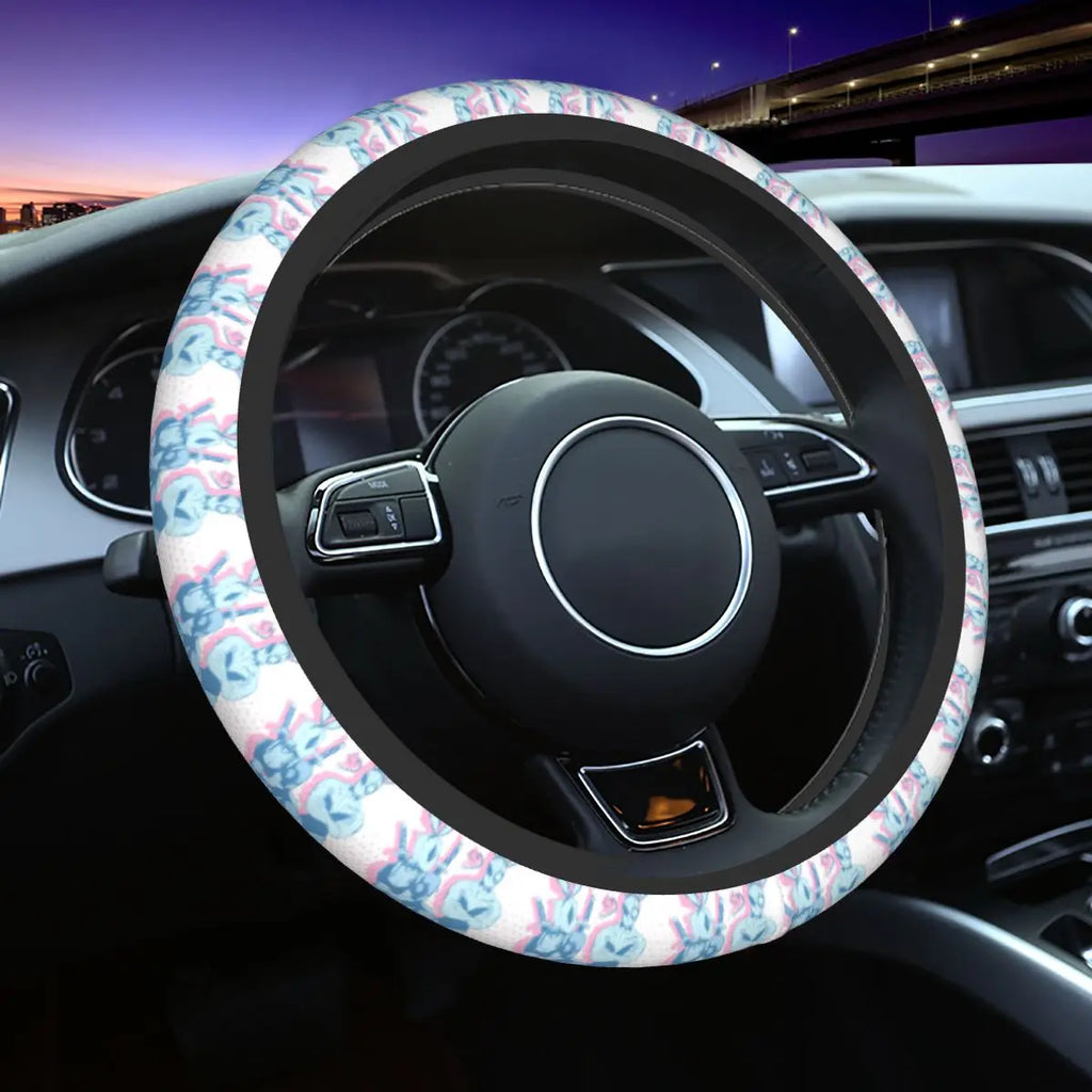 Kawaii Manga Steering Wheel Cover Soft Universal Fit 37-38 cm (14.5-15 in) Car Protector