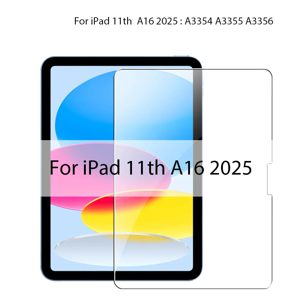 Tempered Glass Screen Protector for iPad — 1-Pack Compatible with 12.9 in (32.8 cm), 11 in (28.0 cm), 10.9 in (27.7 cm), 9.7 in (24.6 cm) — HD, Anti-Fingerprint, Oleophobic, Explosion-Proof