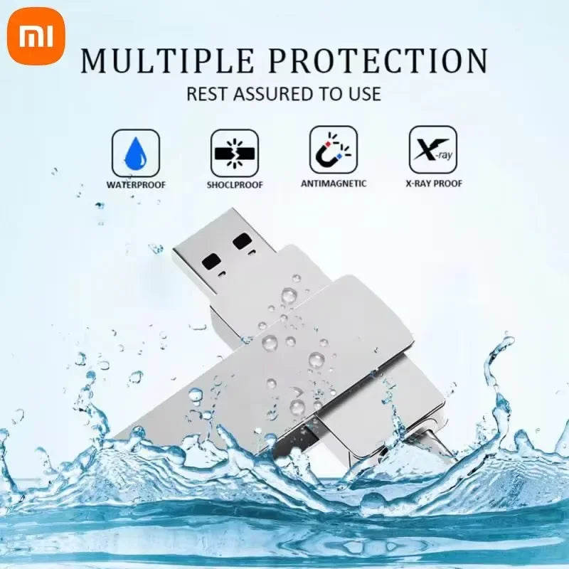 16TB USB 3.2 Type-C Metal Flash Drive - High-Speed Portable Pen Drive, Waterproof