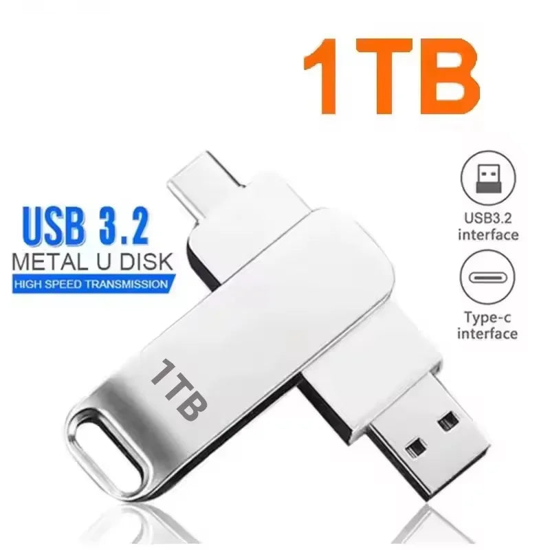 16TB USB 3.2 Metal Flash Drive – High-Speed Pendrive (1TB–16TB Options)