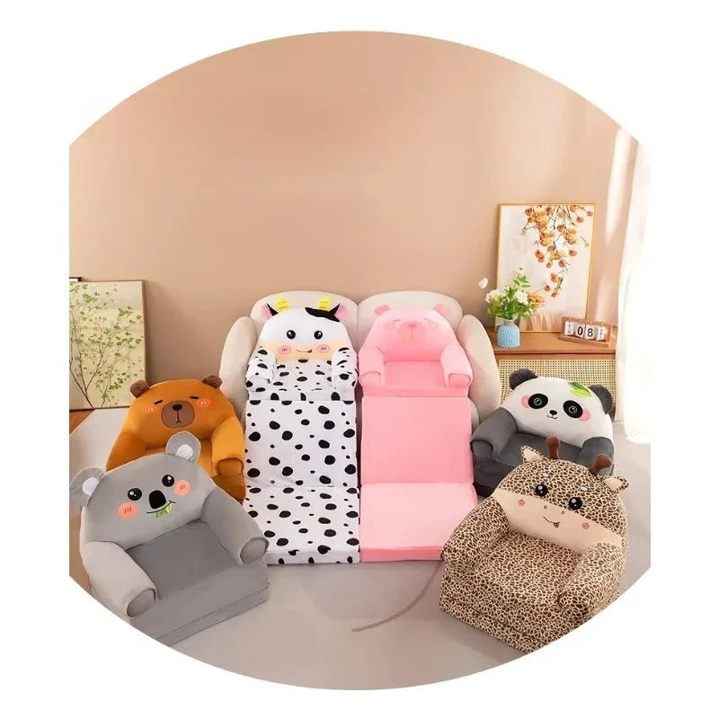 Kids Folding Sofa Bed – Convertible Toddler Seat & Nap Couch with Removable Washable Cover
